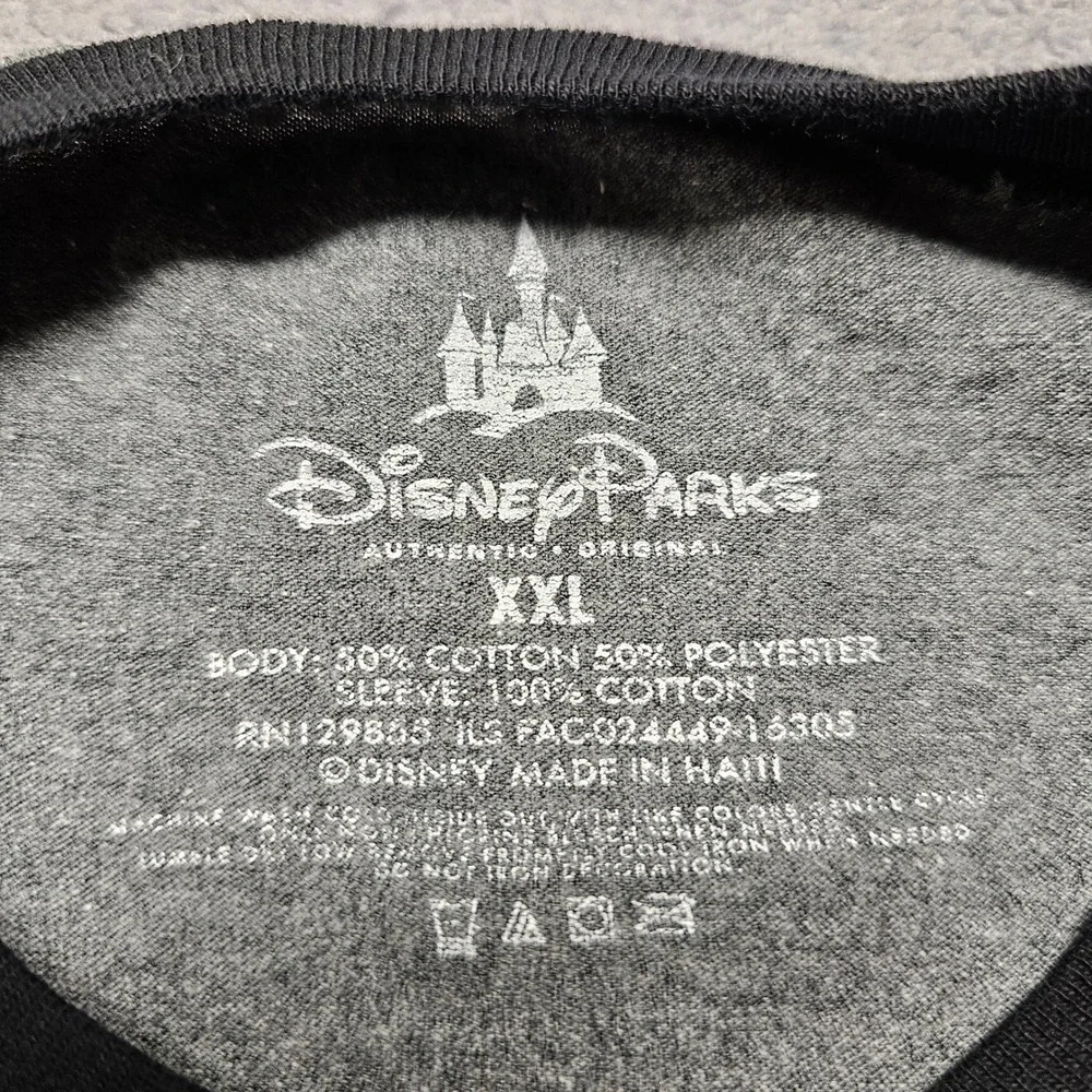 Disney‎ Parks Disneyland Resort Mickey Mouse Raglan Baseball Tee Gray Black XXL